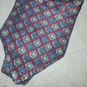 JRR 100% silk burgundy print tie